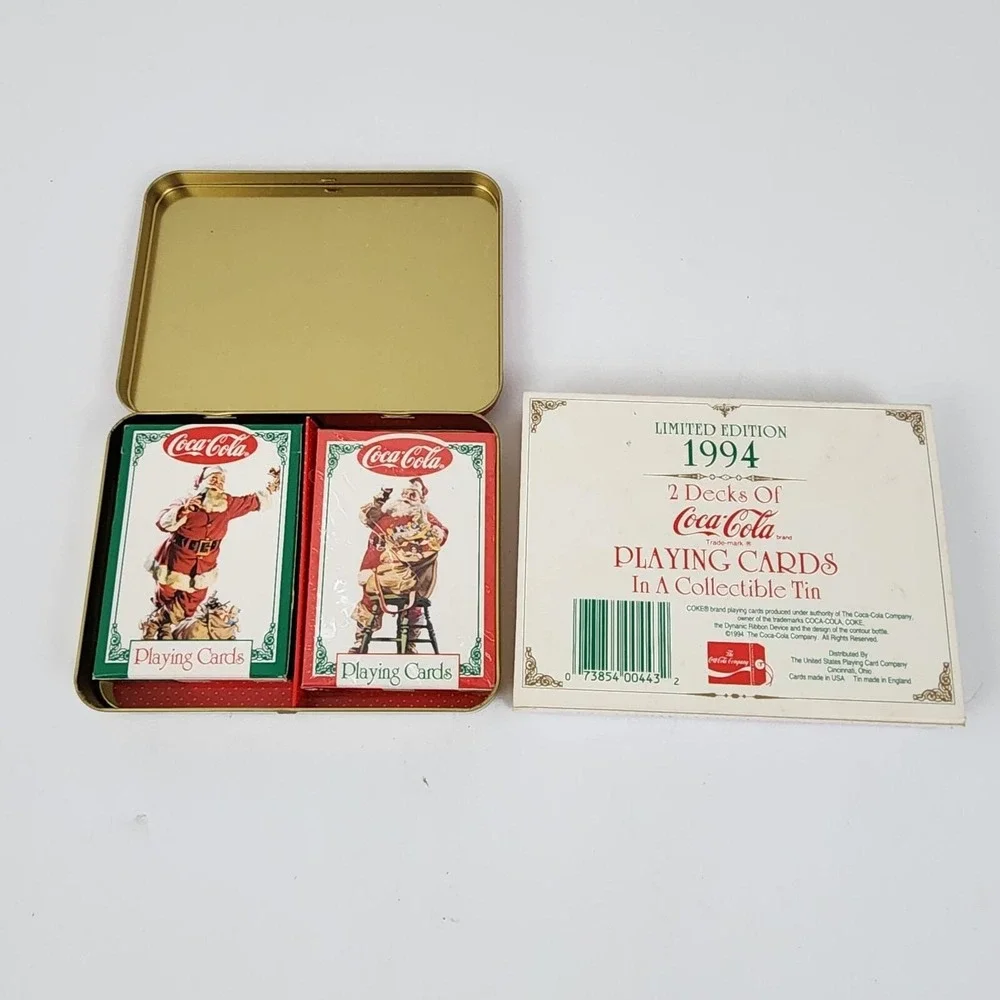 Coca Cola Santa Playing Cards 1994 Nostalgia Limited Edition Two Decks Tin